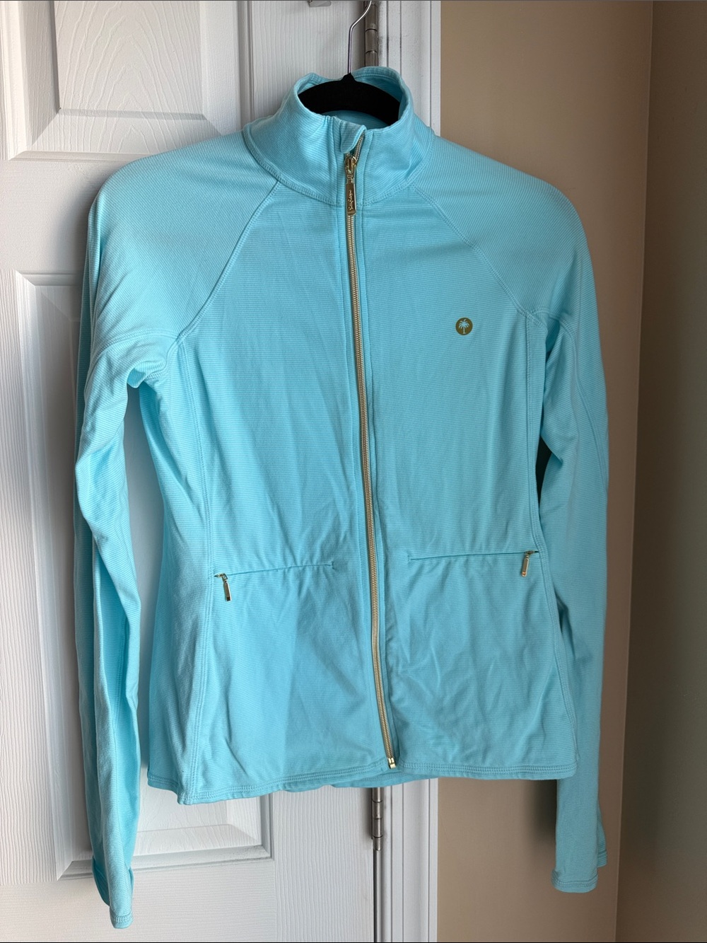 Lilly Pulitzer Luxletic Aqua Blue Full-Zip Jacket size S